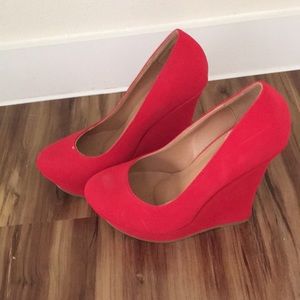 Red Wedge Heels